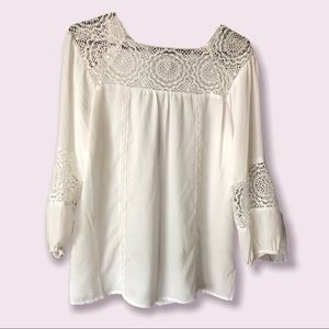 COUNTERPARTS Cream Women”s Top Sz M‎